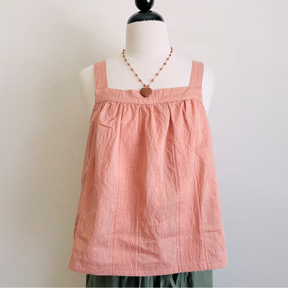 Splendid Cotton Square Neck Brocade Sleeveless Tank Top